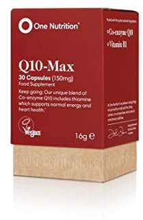 One Nutrition Q10-Max - Unique Combination of Coenzyme Q10 & Thiamine – Premium Ingredients – Supports Normal Energy & Heart Health – Suitable for Those Taking Statins - 30 Capsules – One a Day