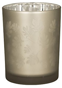 Broste Teelichthalter Hurricane Leaf Glas 12,5cm