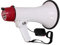 LTC - MEGA35USB - Mégaphone de 35W rechargeable avec micro amovible, sirène, USB, SD, AUX, contrôle MP3, poignée et enregistrement de message - Blanc & rouge