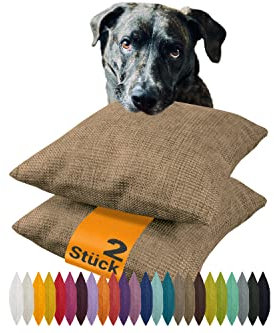npluseins 2er Pack Kissenhüllen mit Struktur-Muster - Polsteroptik 617.767, 1 Pack (2 Stück) - Kissenhüllen 40 x 40 cm, Nougat meliert