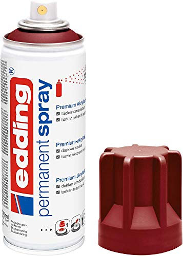 edding 5200 spray permanent - pourpre mat - 200 ml - peinture acrylique pour peindre ou décorer verre, métal, bois, céramique, plastique, toile - peinture acrylique en aérosol