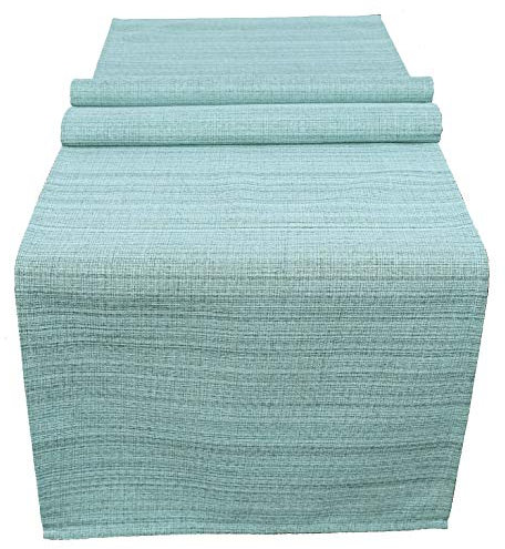 heimtexland ® Outdoor-Tischdecke Meliert Garten Deko Tischläufer 40x140 Mint Typ645