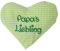 Herzkissen mit Spruch für Babys Wärmekissen mit Rapssamen Rapskissen mit Spruch Körnerkissen Personalisiertes Kissen zum wärmen, Größe: ca. 15x17cm (Grün Papas Liebling)
