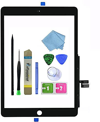 Zentop Touchscreen-Digitizer für schwarzes iPad 7/8 2019 2020 7. / 8. Generation iPad 10,2 Zoll A2197 A2198 A2200 A2270 A2428 A2429 A2430 Montage- mit Werkzeugset (ohne Home-Taste)