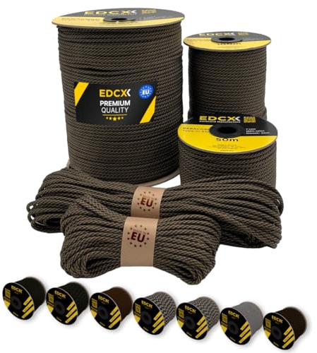 EdcX Paracord 4mm, 20+ Military Colors (15m, 30m, 50m, 100m, 300m) | Ideal for Camping, Survival, Outdoor, Crafting, DIY | 100% Nylon Rope 4mm | Tactical Cord 550 Type III (Headshot, 30 m)