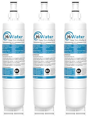 HiWater Lot de 3 filtres à eau de rechange pour réfrigérateur Whirlpool EDR5RXD1 5 PUR W10186668, 4396510, NLC240V, 4392857 46-9010 WF-4396508