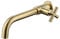 HomeLava Messing Waschtischarmatur Kaltwasserhahn Wasserhahn Wandmontage Kaltwasser 1/2 Zoll Wandhalterung Einlochmontage Wannenarmatur Wand Armatur für Badezimmer mit Auslauf 240mm, Gebürstetes Gold