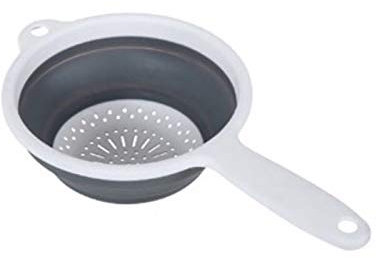 Addis Collapsible Colander with Handle-White and Grey-518405