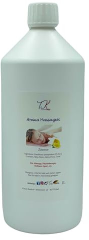 1L Aroma Massageöl - Zitrone für Massage, Physiotherapie, Wellness uvm., Artzneimittel Qualität (1L, Zitrone, Citrus)