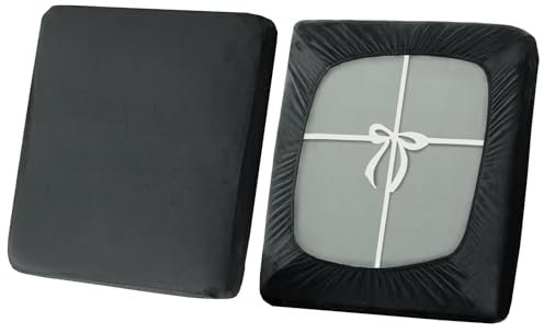 SYLC Sofa Sitzkissenbezug, Stretch Sitzkissenbezug rutschfest Mit Krawatten, Samt Überzüge Für Wohnwagen Polster Sitzbezüge Für Sofa(Dark Gray,Großer 2-Sitzer)