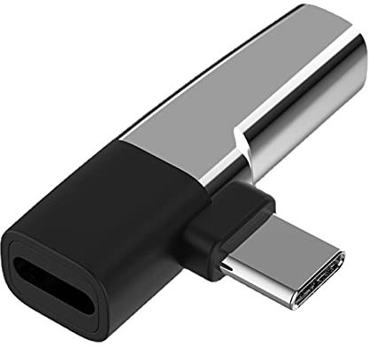 Somerway Adaptateur De Casque Audio Prise D'écouteur Dongle 2-en-1 Charge Rapide 3A Type-C à 3,5 Mm Convertisseur De Casque pour Téléphone Argent