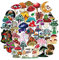 Pilze Aufkleber 100 Stück Bunt Mushroom Sticker Set,Wasserdicht Vinyl Sticker,Schöne Aufkleber für Handyhülle Flasche Laptop Skateboard Journal Tassen Fahrrad Scrapbook Koffer ipad Motorrad Helme usw