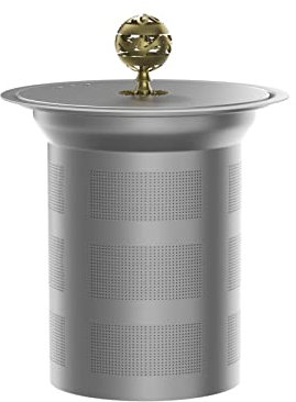 TIANDLIFE Teesieb für Losen Tee, Titan Teefilter für Losen Tee Teesieb für Tasse Teekanne Tea Infuser Strainer Wiederverwendbar Feinmaschig für Großes Fassungsvermögen Becher (90mm+lid)