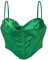 Bslingerie® Womens Satin Ruffled Party Wear Outfit Crop Top Going Out Top (M, Green)