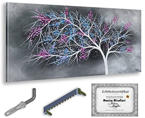 Monica Mirafiori I 100% HANDGEMALT I Gemälde Tree Of Life 140x70cm | Gemälde Handgemalt | Acrylgemälde | Sehr Großes Acrylbild I Moderne Kunst I Kunstbilder