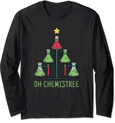 Chemistry Glass Beakers Chemis-tree Chemistry Ugly Christmas Long Sleeve T-Shirt