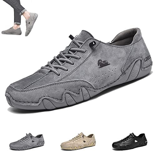 Bottes basses en daim faites à la main italiennes, chaussures Beck hommes imperméables antidérapantes respirantes baskets décontractées chaussures de marche bottes Chukka ( Color : Gray , Size : 43 )