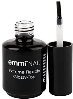 Emmi Nail Extreme Flexible Glossy-Top Sealing | Versiegelungsgel für Gelnägel Hochglanz | Top Coat Gel UV | Mittelviskoses Abschlussgel | Flexibel, kratzfest & vegan | Kein Aufplatzen | 14ml