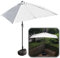 Demi Parasol Balcon Appartement avec Pied, Manivelle Simple, Petit Parasol Hauteur 225cm/245cm Parapluie Mural Rectangle Market Garden (Color : Blanc, Size : 250x130cm)