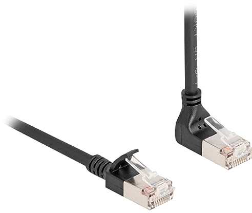 DeLOCK Kabel Patchkabel RJ-45 Cat.6a S/FTP, Slim 90° gewinkelt