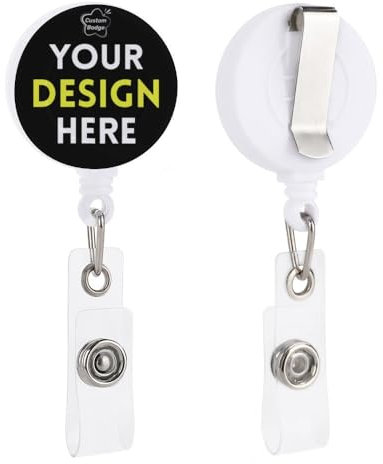 Bobina porta badge personalizzata con clip in PCV Bobina porta badge personalizzata Infermiera con la tua foto/testo per impiegato, infermiere, medico, insegnante, studente