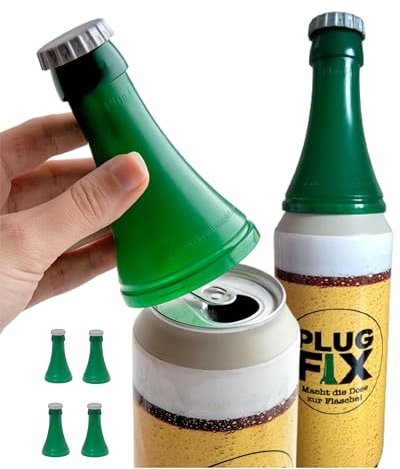 Dosenadapter BIER Set 4 Stück Plug Fix, für besten Trinkgenuss, Männergeschenke Geschenke für Männer Geburtstagsgeschenk Camping Zubehör Dosendeckel für Dosenbier