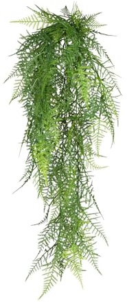 CREATIV green künstlicher Farn Asparagus plumosus 80cm I künstliche Hängepflanzen mit naturgetreuen Blättern I künstlicher Farn wie echt I hängende Deko Pflanzen künstlich ideal als Indoor Dekoration