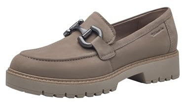 Tamaris Damen Slipper Leder bequem; Taupe, EU 39