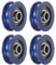 QUARKZMAN 4 Stück U-Typ Nut Riemenscheibe Nylon Führungsrollenlager 5x25,5x8,5mm U-Nut Rollenrad für Tür und Fenster, Blau