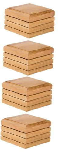 PRETYZOOM 4piezas Jabonera De Bambú Drenaje Soporte para Jabón Ecológico para Baño y Cocina Contenedor De Jabón Que Evita La Humedad
