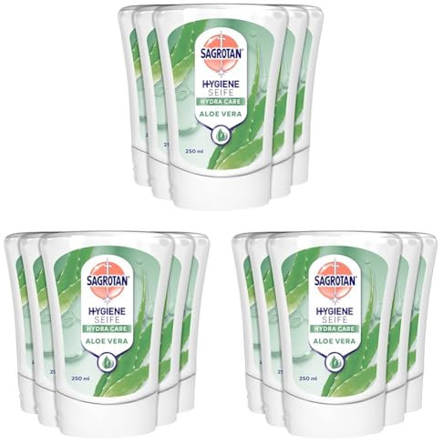 Sagrotan No-Touch Nachfüller Aloe Vera – Für den automatischen Seifenspender – 5 x 250 ml Handseife (Packung mit 3)
