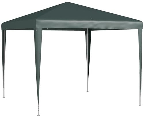 Outsunny Pavillon 2,7x2,7m Rechteckig Wasserabweisend Stabil Winterfest Pavillon Partyzelt Gartenzelt Gartenpavillon Festzelt für Camping Garten, Dunkelgrün