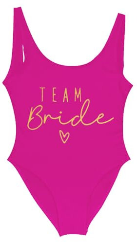 CNNBYYDS Bikini sexydonna Hot, Costume Intero da Donna con Stampa Oro Rosa Team Bride Costume da Bagno da Donna Costume da Bagno per Addio al Nubilato Beachwear, Bikini Bride
