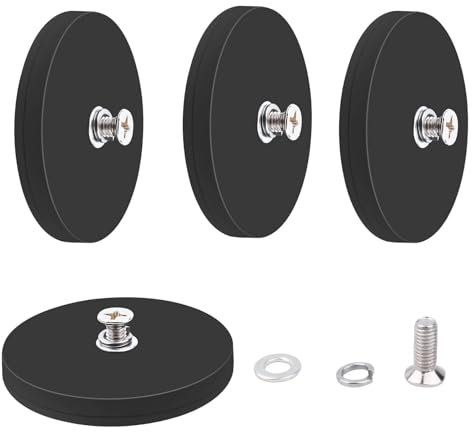 4 Stück Gummiert Magnete, Ø66mm Neodym Magnete Anti-Rutsch, Extra Stark Magnete Mit M6 Innengewinde Magnetischer Montagesockel, Runde Magnete Mit Gewinde, Für Fahrzeuge, Lampen