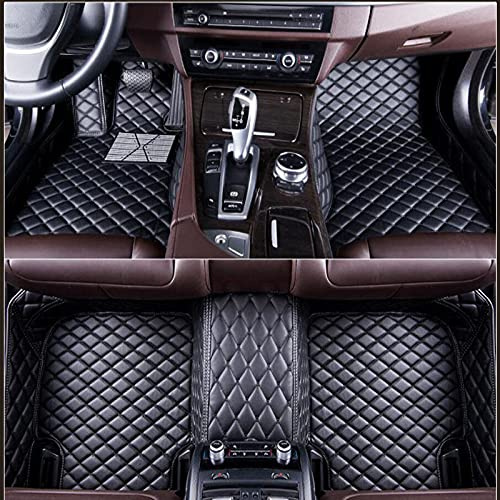 SZFCL Auto Bodenmatte Fußmatten für Volkswagen Touran 5Seats 2016-2023 2024 2025, Nach Maß Allwetterschutz Leder Fussmatten Vorne und Hinten Automatten Set,Black
