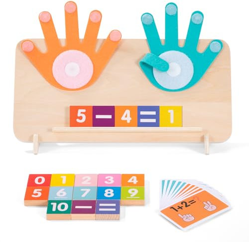 Montessori Spielzeug für Kinder Holz Mathe Spielzeug Zählen Lernen für Kinder Pädagogisches Mathe-Spielzeug Für Ab 3 4 5 6 7 8 Jahre Schule Jungen Mädchen Geschenk