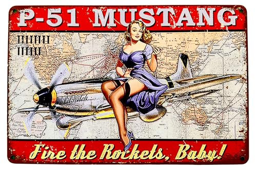 Póster de DiiliHiiri Cartel Pin-up Aviación —30x20cm— Decoración del Bar en Casa | Vintage Pósters | Ideas de Regalos para Hombres Retro | Placa Letrero Poster Pancarta (2635-302)