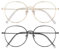 PVFZXS 2er-Set Brille, Fake Brille, Fensterglas Brille Damen, Fake Brillen, Brille Ohne Sehstärke, Blaulicht-Brille,Geeignet für Männer Und Frauen