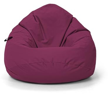 Nadimaideal Sitzsack Tropfenform Kastanie | Bodenkissen für Kinder & Erwachsene | Indoor & Outdoor | Gaming Sitzsack - Sitzkissen - Beanbag | Füllung EPS Perlen (Weinrot, XL-Durchmesser 77 cm)