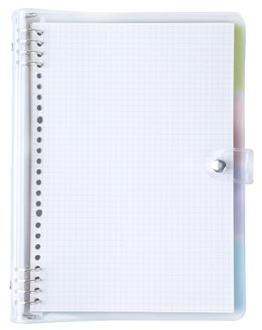 AMO HERMOSO Quaderno B5 Quadrettato, 4 Subject Notebook, Blocco a spirale a quadretti con divisore, 120 pagine (B5)