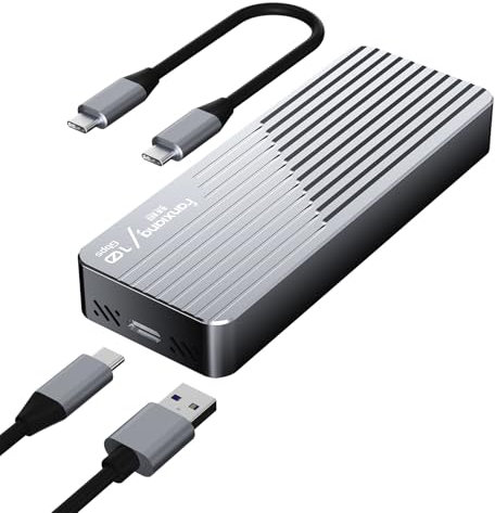 fanxiang M.2 NVMe Enclosure, With Built-in Cooling Fan System SSD Enclosure, USB 3.2 Gen2 10Gbps, Up to 4TB M Key/B+M Key, With USB C to C and USB A to C Cables for 2230/2242/2280—MD85
