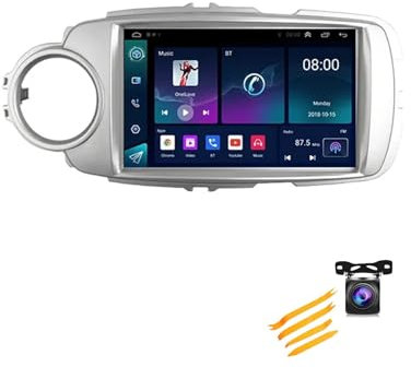 HYMLMY para Toyota Yaris 2012-2018 Estéreo para automóvil, Doble Din 9 pulgadas HD Pantalla táctil Radio estéreo para automóvil Inalámbrico Carplay Android Auto GPS WiFi Bluetooth Mirror Link (BX1 4C