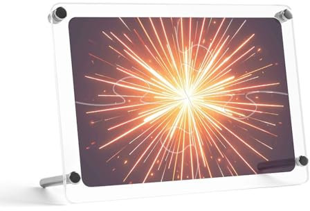 DWVTMNS Acryl-Puzzle-Bilderrahmen, klarer Bilderrahmen mit Ständer, Explosionsfeuerwerk, 3D-Druck, freistehend, Desktop-Bilderrahmen, Geschenke für Freunde und Familie, 10,2 x 15,2 cm