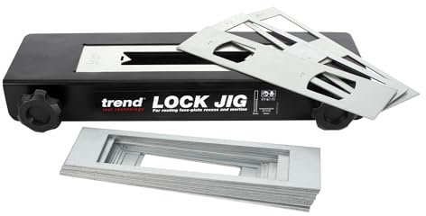 Trend Professional Lock Jig, Adjustable Fence for 34mm-58mm Doors, Quick-Release Clamps, 20 Interchangeable Templates, Lock/JIG/C