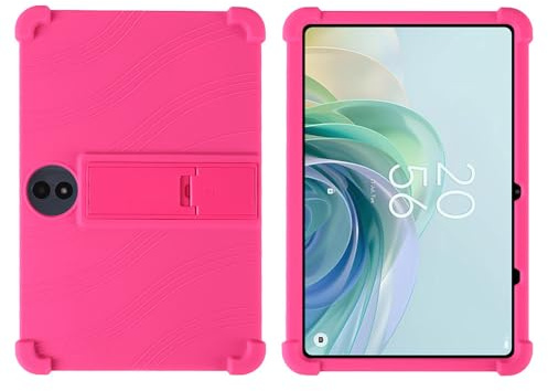 TCL TAB 11 Gen 2 Funda de silicona 27,9 cm/TAB 11 FE 9465X, apta para niños, a prueba de golpes, silicona suave a prueba de golpes, con soporte de PC ajustable (rosa)