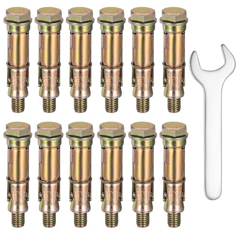 12 Pcs Concrete Anchor Bolts Plugs, M10 Heavy Duty Expansion Bolts, Shield Wall Anchors for Brick Wall Fixings Plugs, Masonry Concrete Screws, Expansion Screws(M10 x 70mm)