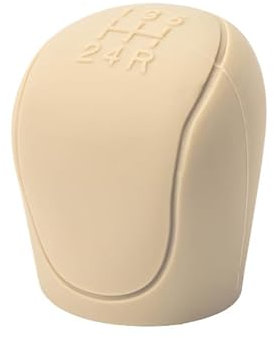 HIOMAQ 5 Gang Auto Schaltknauf Abdeckung für Ford Fiesta MK6, Silikon Schalthebel Abdeckung Dekoration Einfache Installation Zubehör,A/Beige