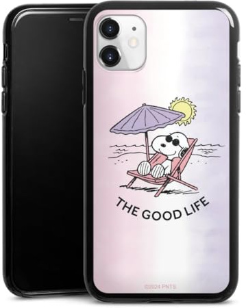 Silikon Hülle kompatibel mit Apple iPhone 11 Case schwarz Handyhülle Snoopy Peanuts Offizielles Lizenzprodukt
