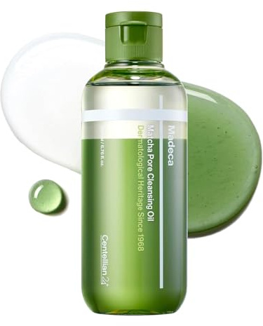 CENTELLIAN 24 Madeca Matcha Cleansing Oil (6.76fl oz) – Two-Tone TECA & Jeju Matcha Deep Cleanser for Pores, Sebum & Blackheads, Waterproof Makeup Removal, Korean Skincare