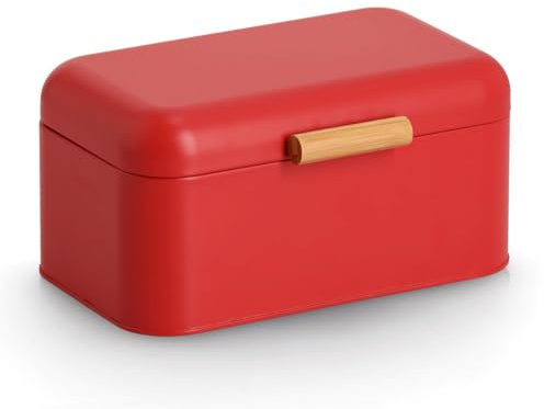 Zeller Brotkasten, Metall/Bambus, rot